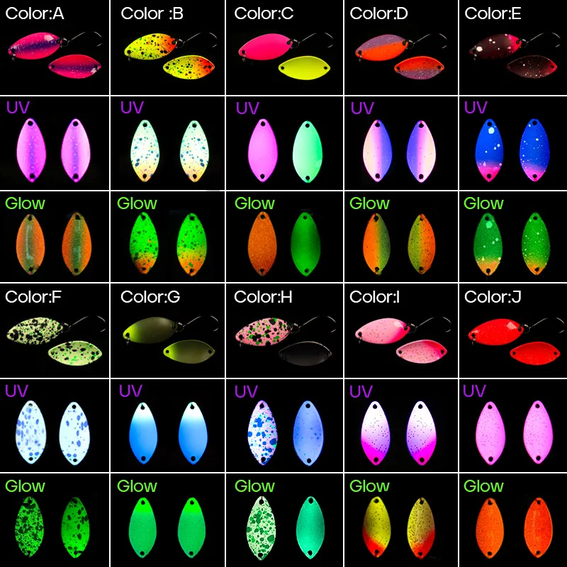 Cuchara giratoria UV Letoyo Mini para pesca de trucha y perca - imagen 4