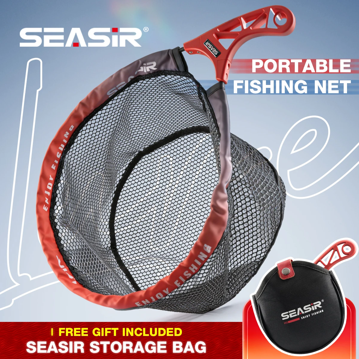 SEASIR Red de pesca portátil con marco de acero elástico plegable - imagen 2