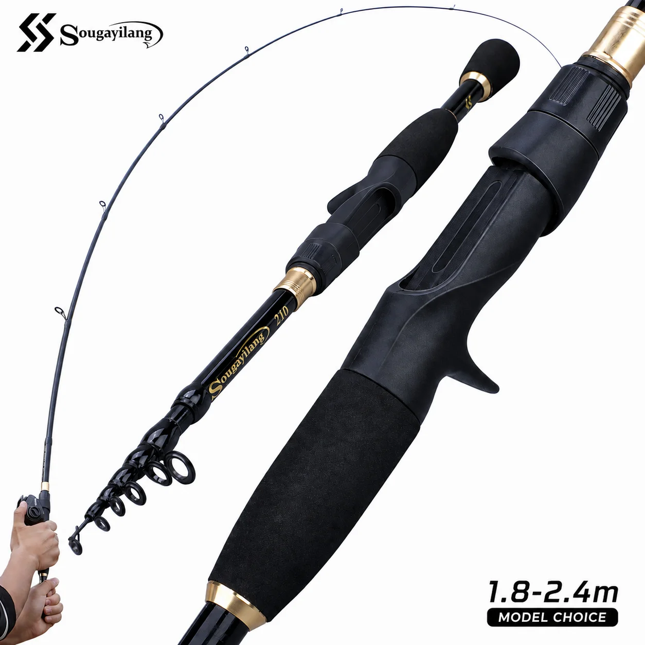 Caña telescópica Sougayilang de carbono para spinning y casting - imagen 4
