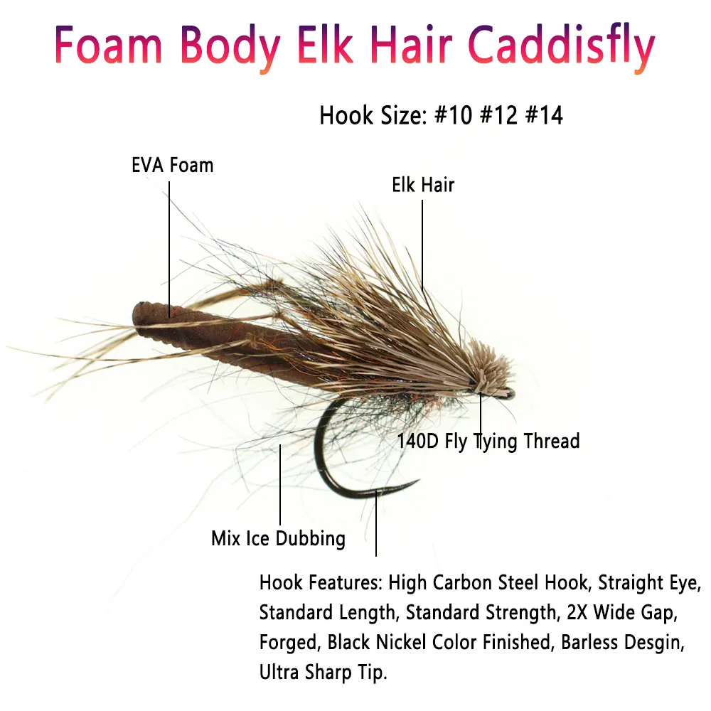 Caddisfly Bimoo flotante sin púas para trucha y grayling - imagen 4