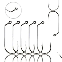 Anzuelos Jig Head de acero carbono, ojo compensado 60° para lubina