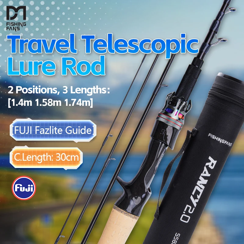 Caña telescópica ultraligera FISHINGFANS RANCY guías FUJI - imagen 2