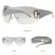 Gafas de sol deportivas sin montura envolventes punk Y2K para mujer
