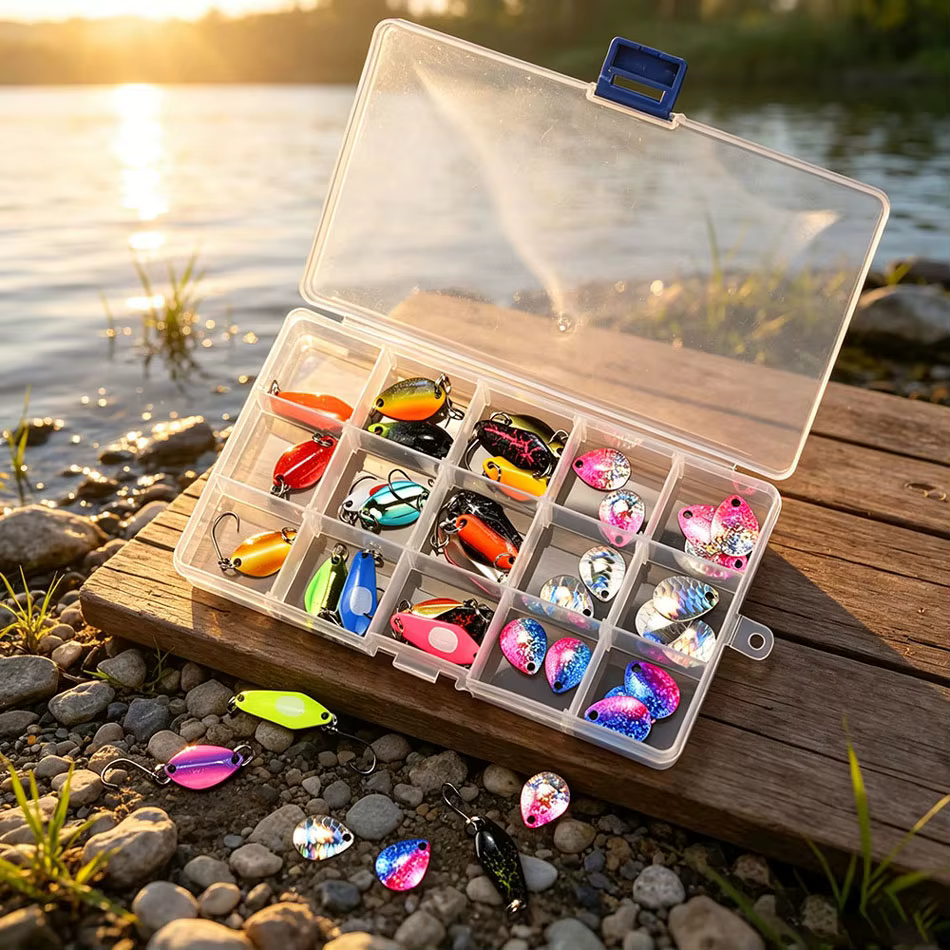 Kit de cucharillas metálicas de colores para pesca