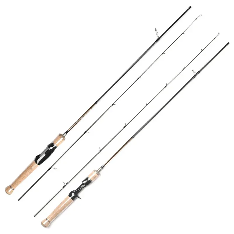 caña ultraligera fibra de carbono para trucha mango madera - imagen 4