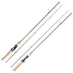 caña ultraligera fibra de carbono para trucha mango madera
