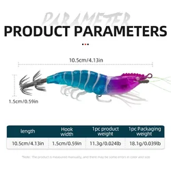 ShareShark señuelo luminoso de camarón para pesca en agua salada