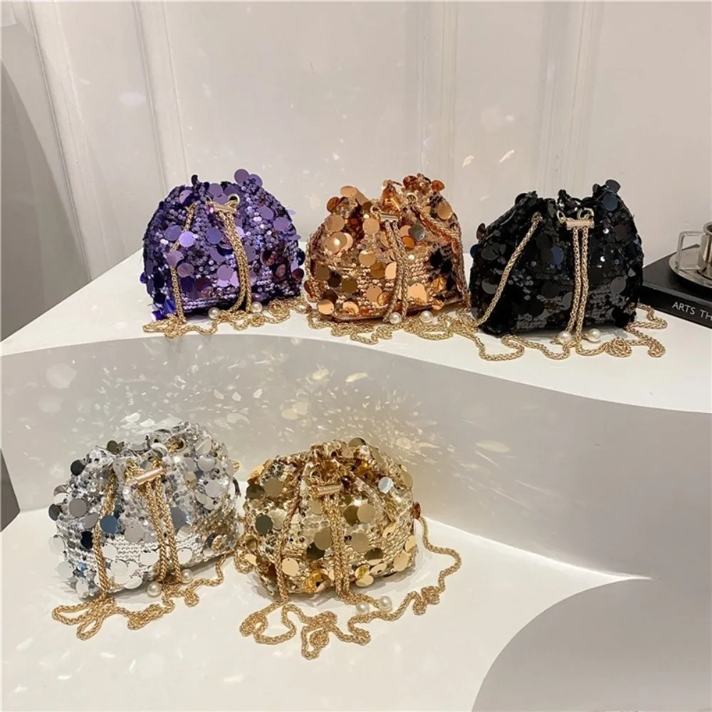 Bolso bandolera brillante con lentejuelas y borlas de gran capacidad - imagen 5