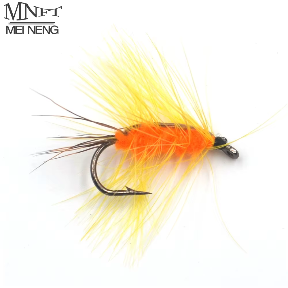 Mosca Tandem Naranja-Barba Amarilla #6 para Trucha MNFT - imagen 2