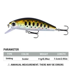 Señuelo Crankbait hundimiento para trucha y lubina con minnow