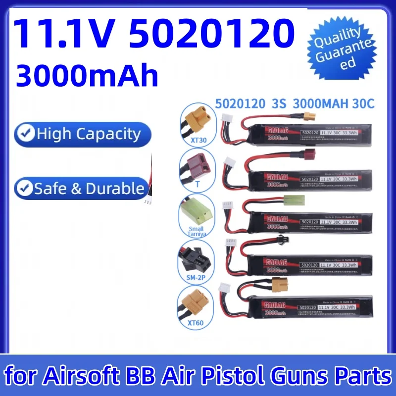 Batería LiPo 30C 11.1V 3S 3000mAh para pistolas RC y airsoft - imagen 2