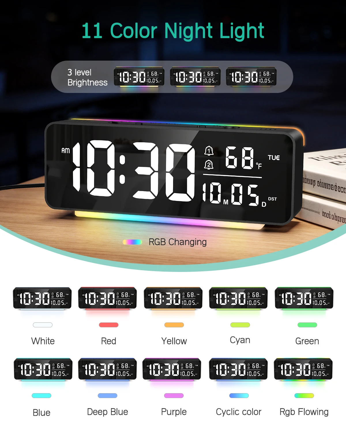 Configuración de las alarmas duales y selección de volumen