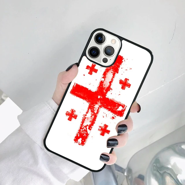 Funda con bandera de Georgia para iPhone mostrando diseño frontal