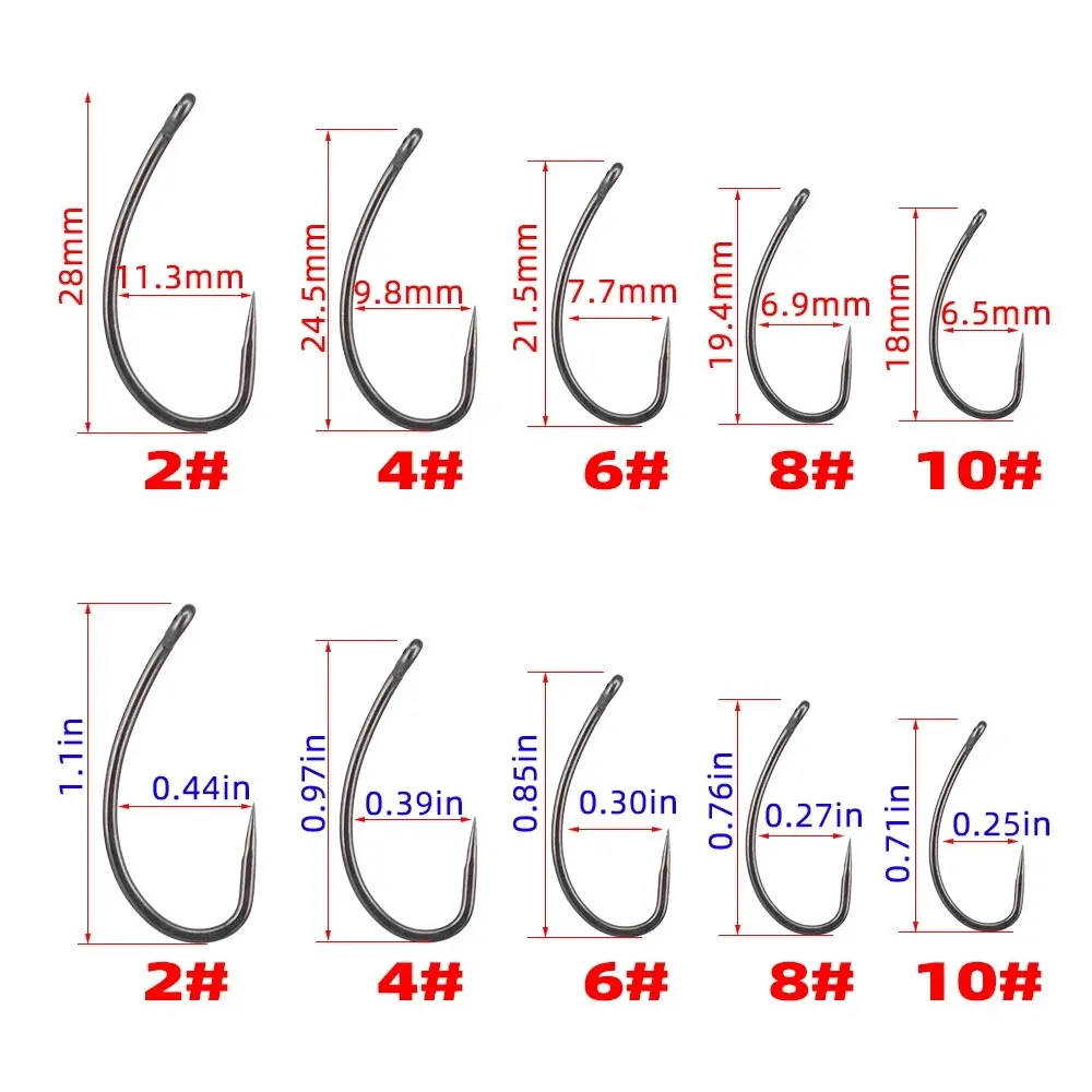 Hirisi anzuelo sin púas acero inoxidable alto carbono PTFE ojo X502 - imagen 4