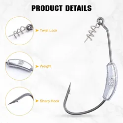Goture anzuelos Jig Head offset con plomo para vinilo