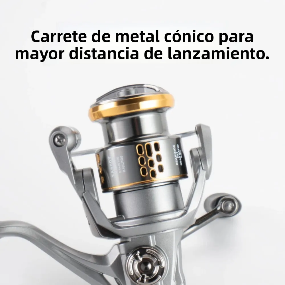 Huidiao Carrete de pesca ultraligero giratorio compacto y portátil - imagen 5