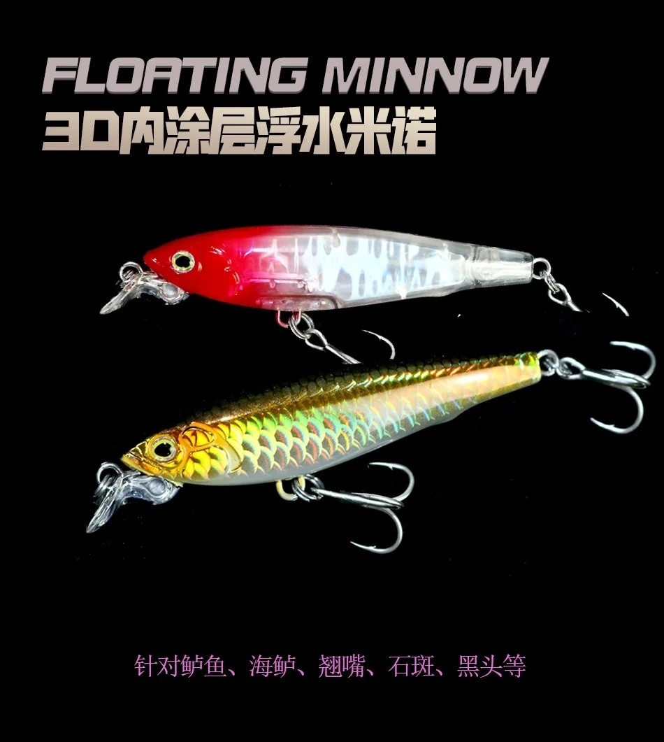 Señuelo Minnow Swolfy 7cm vista lateral