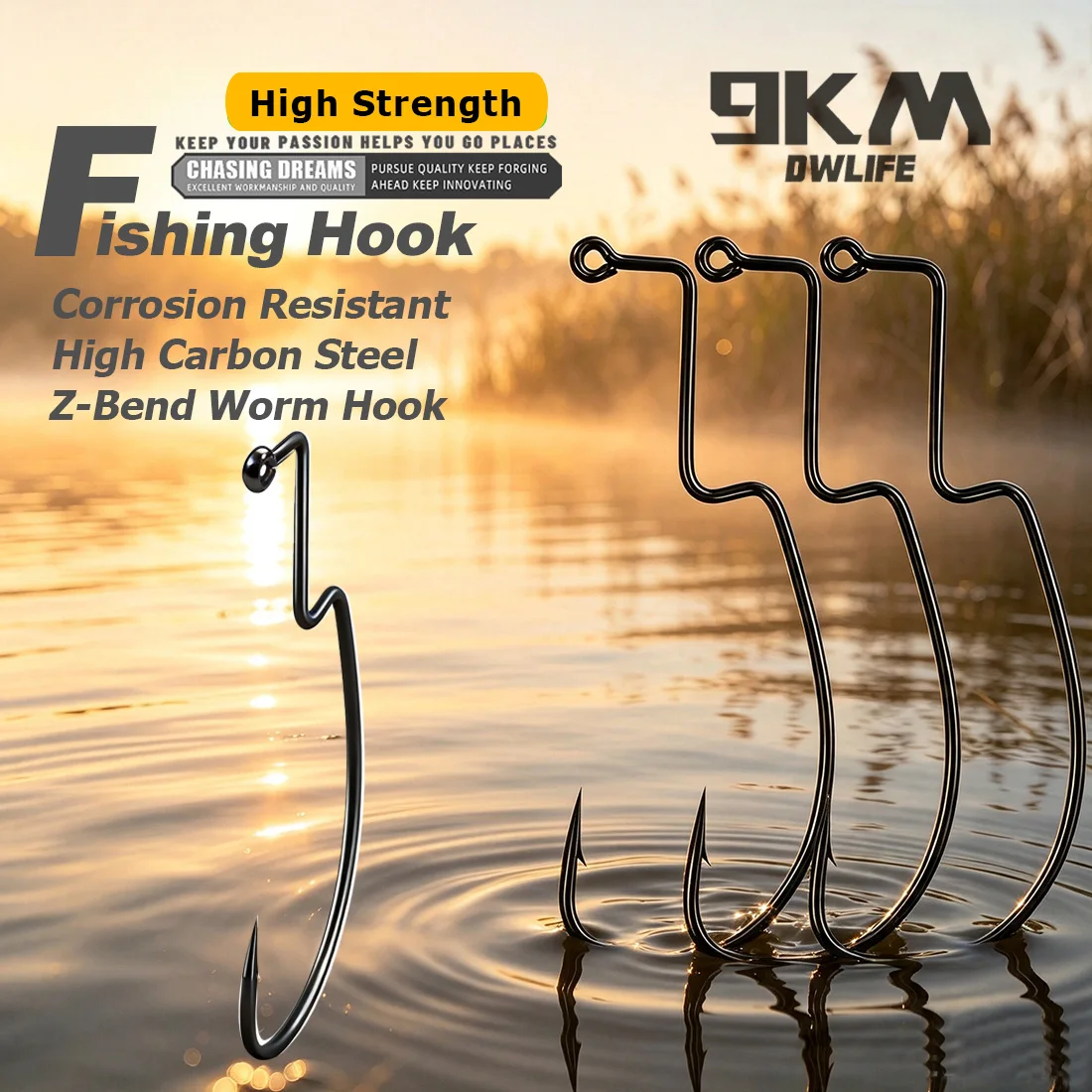 Anzuelos EWG Z-Bend para Texas y Carolina, lubina y trucha