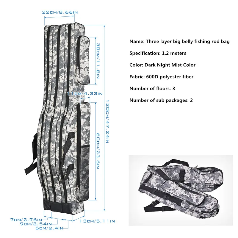 Bolsa de pesca mar de doble hombro – 3 capas, plegable - imagen 3