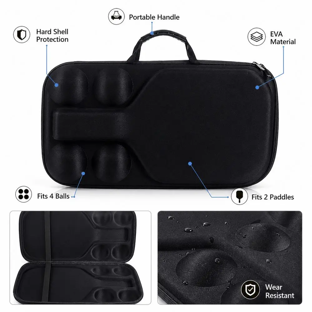 Funda rígida EVA para raqueta de Pickleball, impermeable y protectora