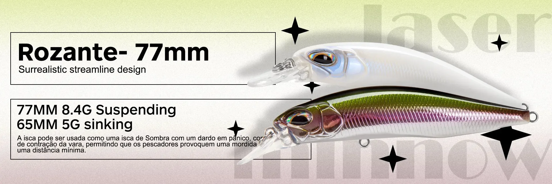 Diseño técnico del D1 Topwater 3DR con detallado de acabados