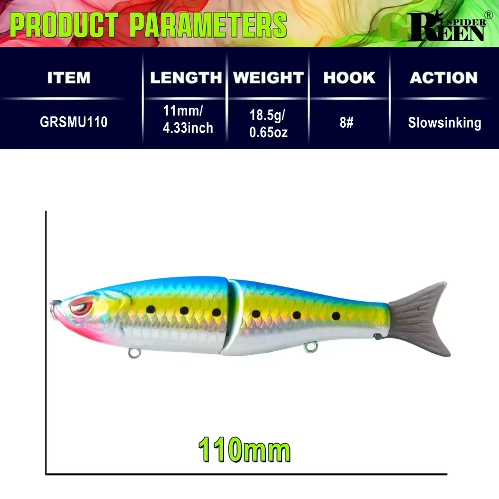 GREENSPIDER Swimbait Wobbler lento Junta S – Señuelo vinilo pesca