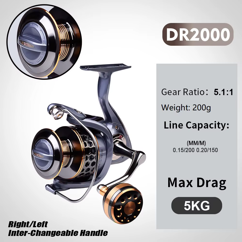Carrete Pesca Agua Salada CNC 5.1:1 Rodamiento – Bobina Mecanizada - imagen 4