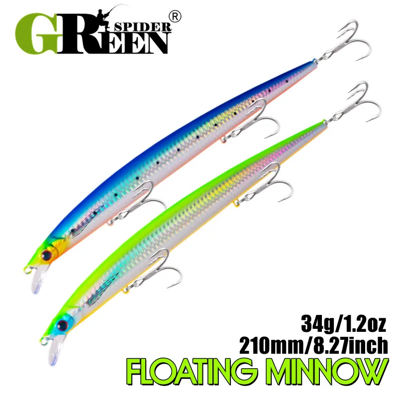 Greenspider Tide Jerkbait flotante 210mm para lubina y lucio - imagen 3