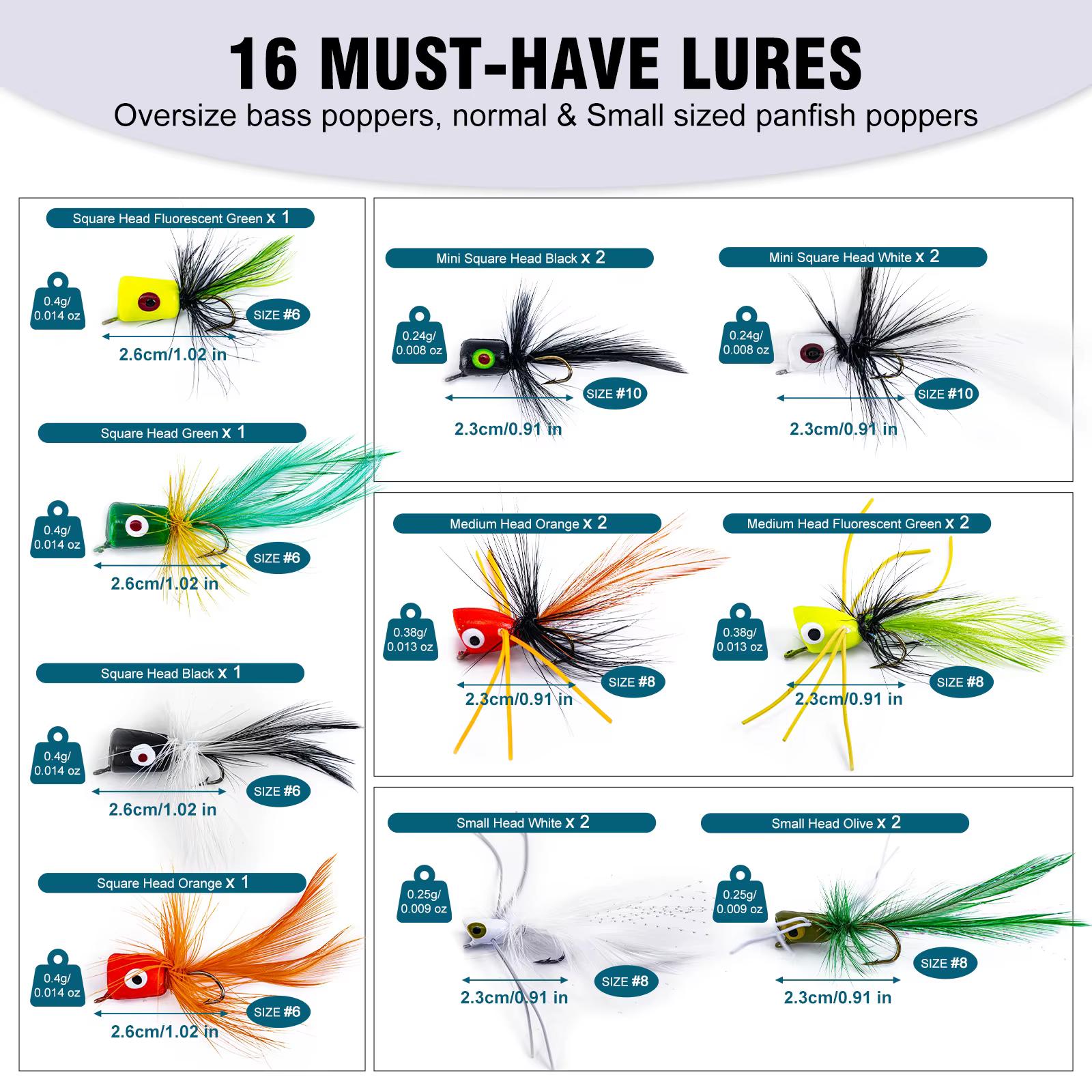 Señuelos Popper Goture – Topwater para Pesca con Mosca, Trucha y Lubina