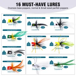 Señuelos Popper Goture – Topwater para Pesca con Mosca, Trucha y Lubina