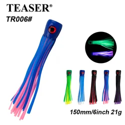 Teaser TR006-A para atún y marlin, cabeza de resina con falda de calamar para trolling