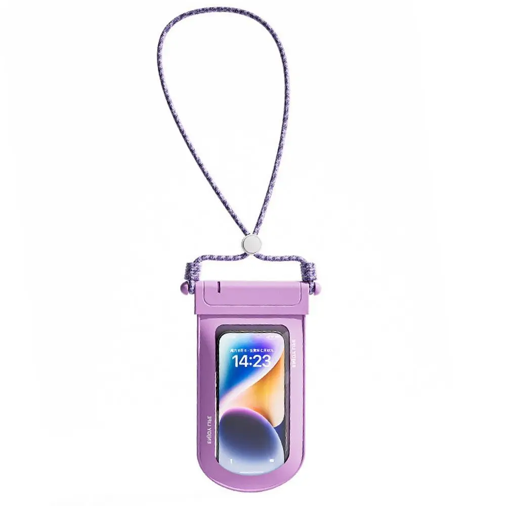 Funda transparente colgada al cuello lista para usar