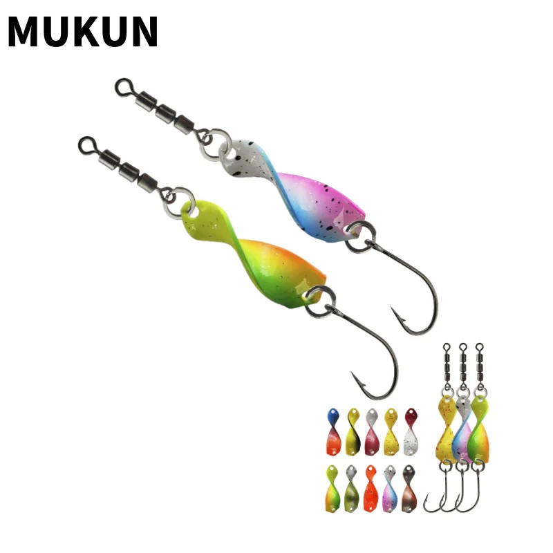 Cuchara Giratoria MUKUN para Trucha – Anzuelo Afilado Espiral - imagen 2