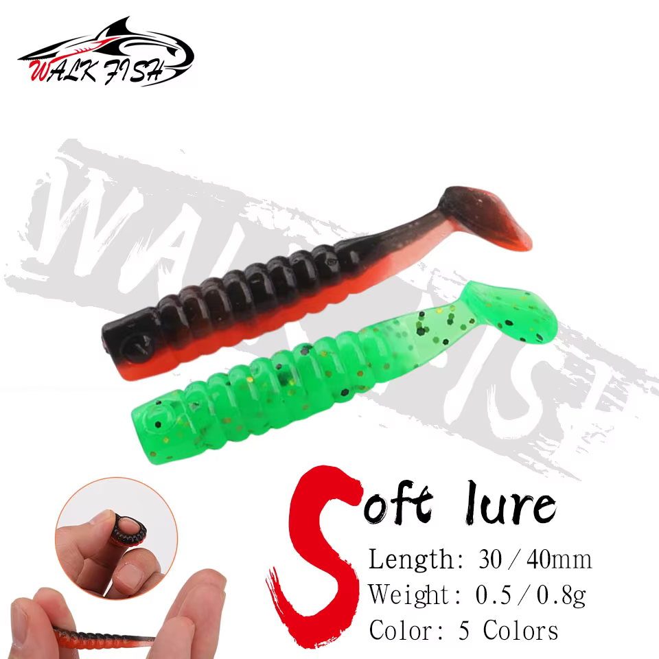 WALK FISH Mini Señuelos de Lubina con Cebos Blandos Silicona para Pesca - imagen 2