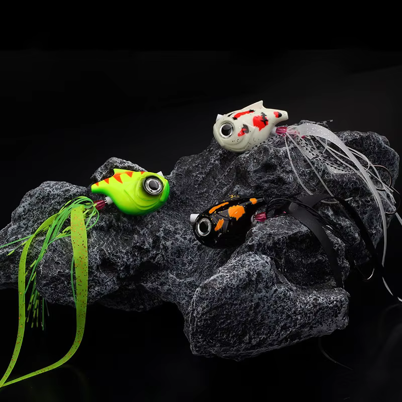 Señuelo luminoso LETOYO 80-150g – Jig metálico con falda de goma para pesca en barco - imagen 3