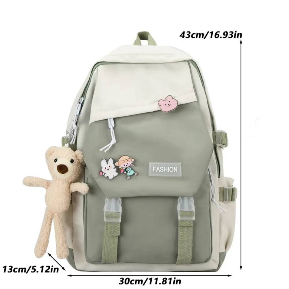 Mochila escolar de nailon impermeable con diseño funcional