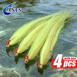 ANFS Moscas de pesca atadas a mano, anzuelo para agua dulce y salada