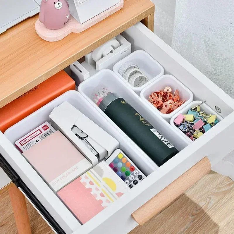 Caja multiusos para escritorio, organizador de cajones y útiles - imagen 4