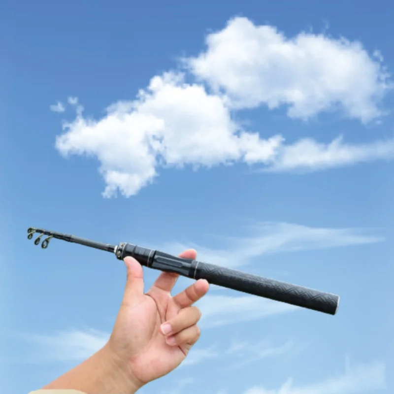Caña telescópica de carbono portátil — para pesca en acampada - imagen 5