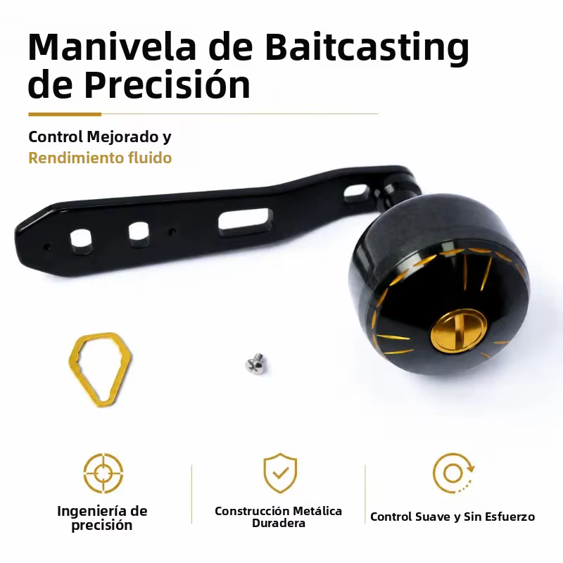 Manivela de repuesto para carrete baitcasting con pomo de carbono - imagen 2