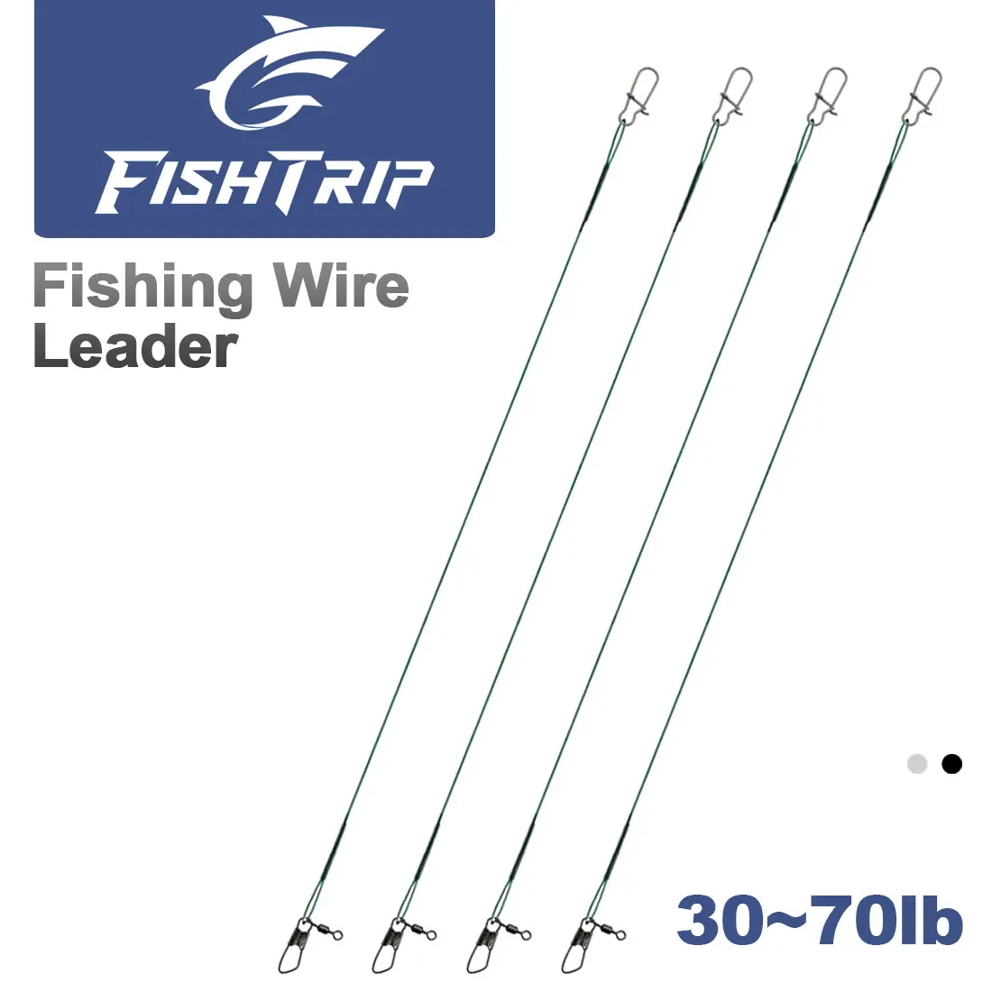 FishTrip Duo Lock de cable de acero con eslabones giratorios