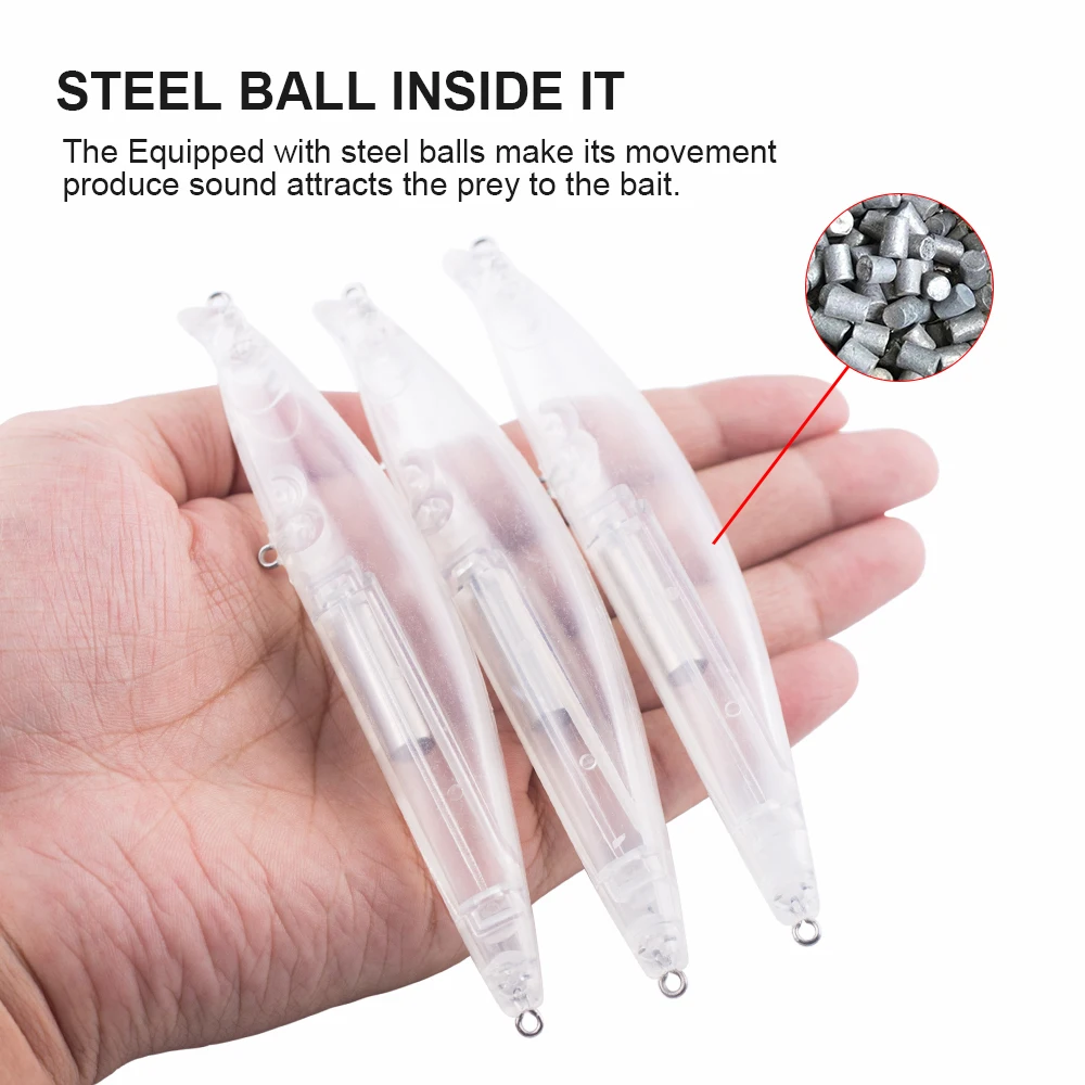 Señuelos Hanlin blancos flotantes con sonajero – 12,5 cm para pesca - imagen 2