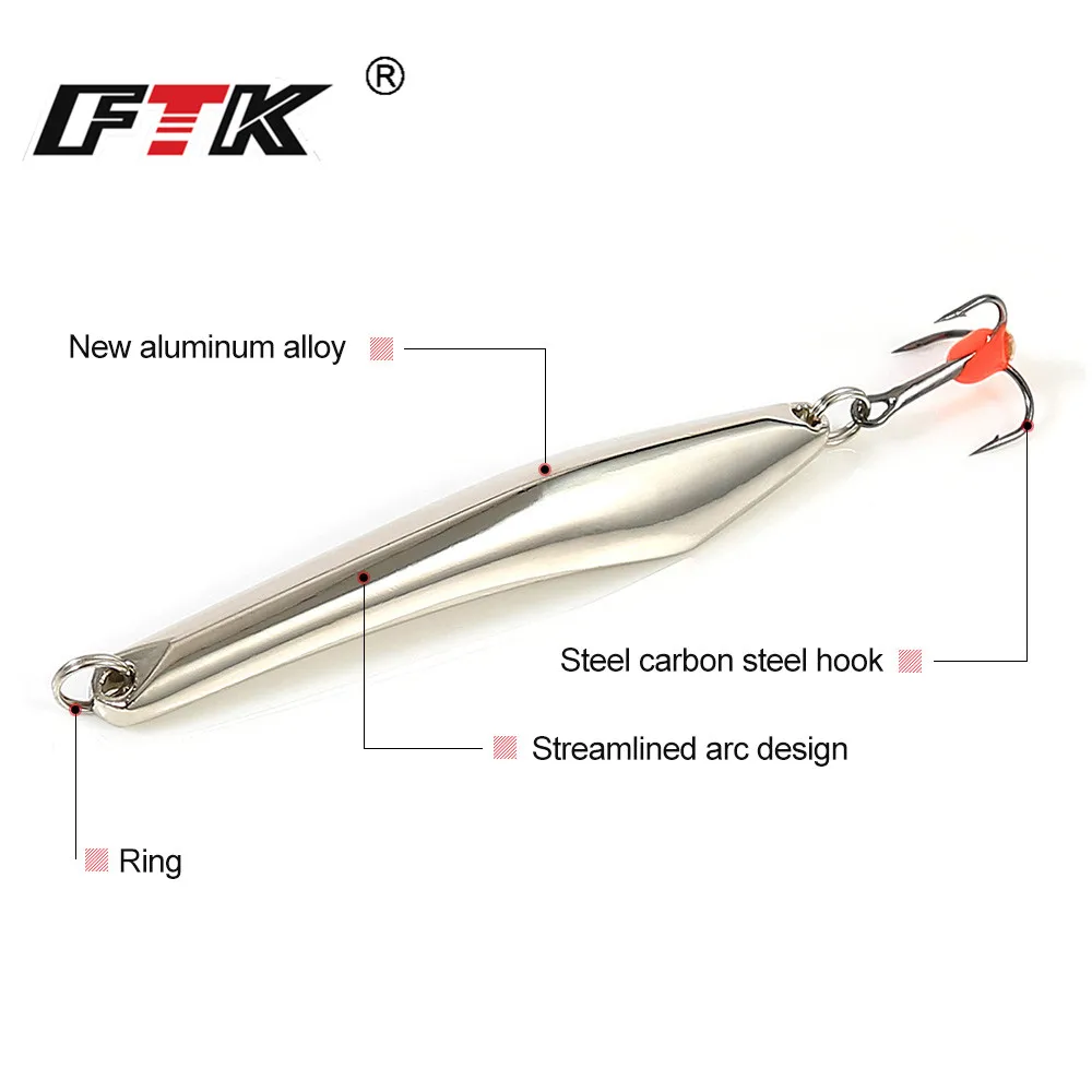 FTK Ice Lure – Jig metálico con anzuelo triple para perca y lucio - imagen 2