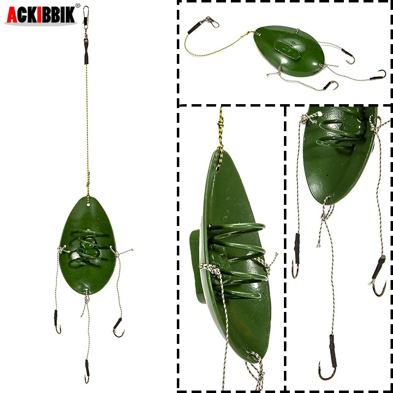Ackibbik Alimentador cuchara para carpa con jaula de cebo - imagen 2
