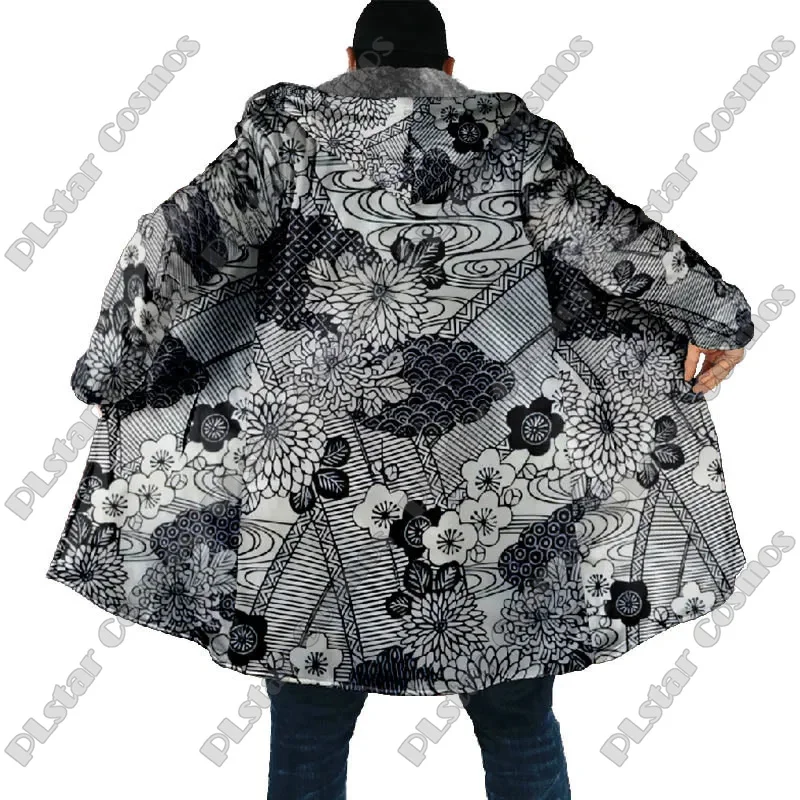 Chaqueta con capucha térmica para pesca invernal retro floral - imagen 3