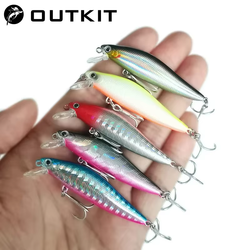 OUTKIT Minnow – Wobbler hundido ojos 3D lanzamiento magnético - imagen 2