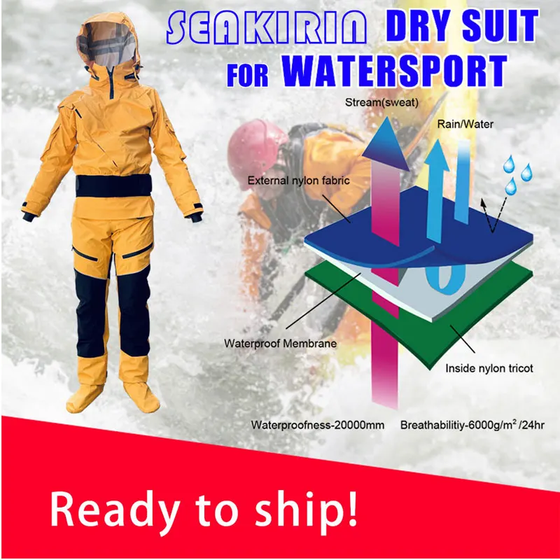 Traje seco impermeable seakirin con entrada frontal