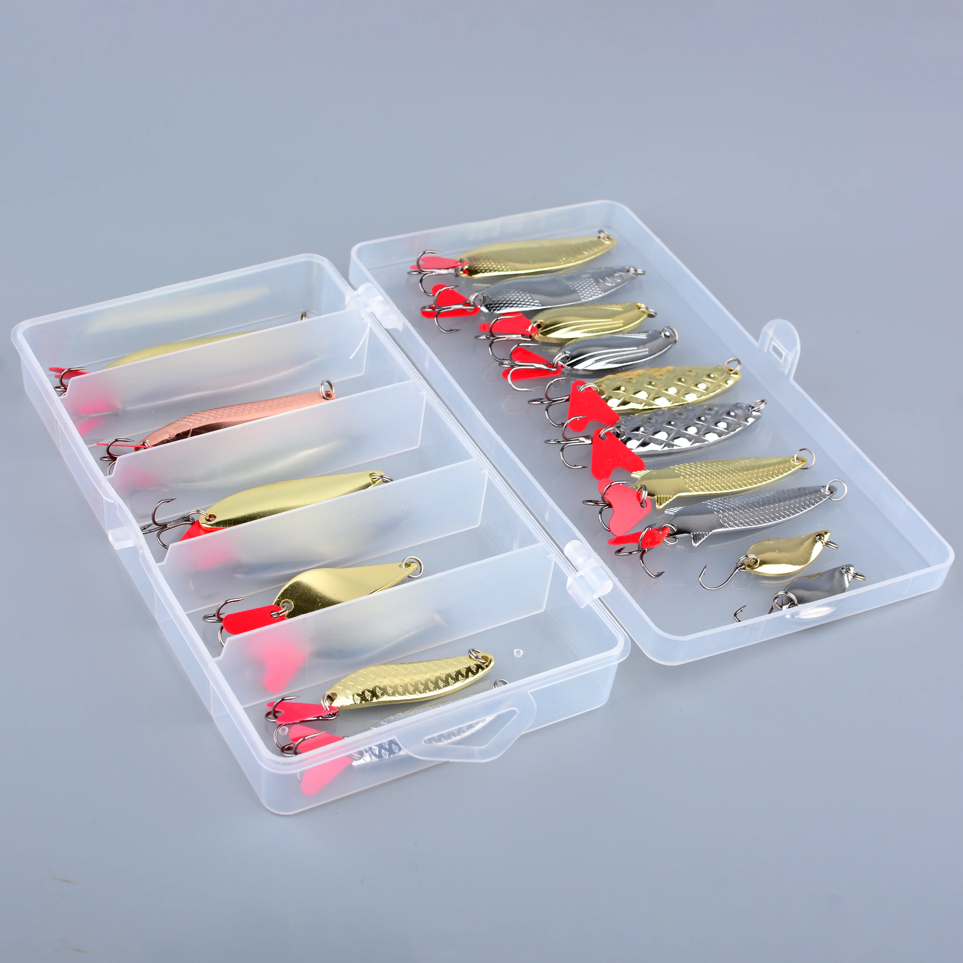 Señuelos spinner spoon para trucha con anzuelo jig y wobbler - imagen 5