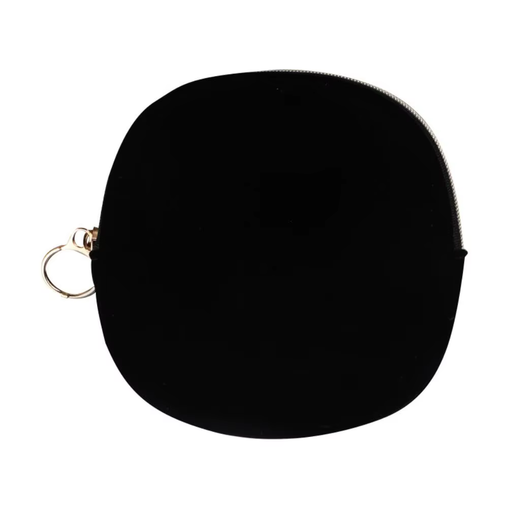 Bolsa de maquillaje de terciopelo portátil y elegante, negra - imagen 2
