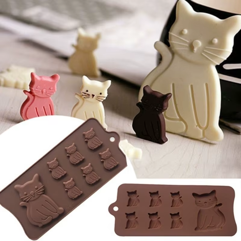 Molde silicona 3D gatito para fondant y galletas - imagen 2